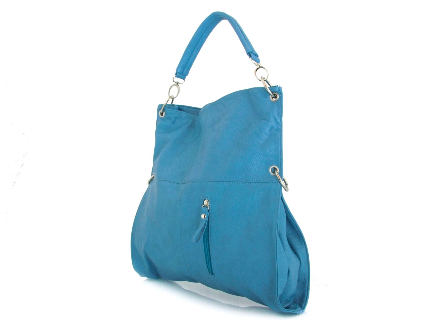 Handmade vegan leather handbag purse light Blue -  the Jarlath  -  20% launch discount