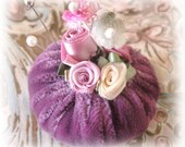 Pincushion Pin Keeper MINI Pinnie 2 inch MAUVE Velveteen Puff  Pincushion Handmade CharlotteStyle Sewing Needlecraft