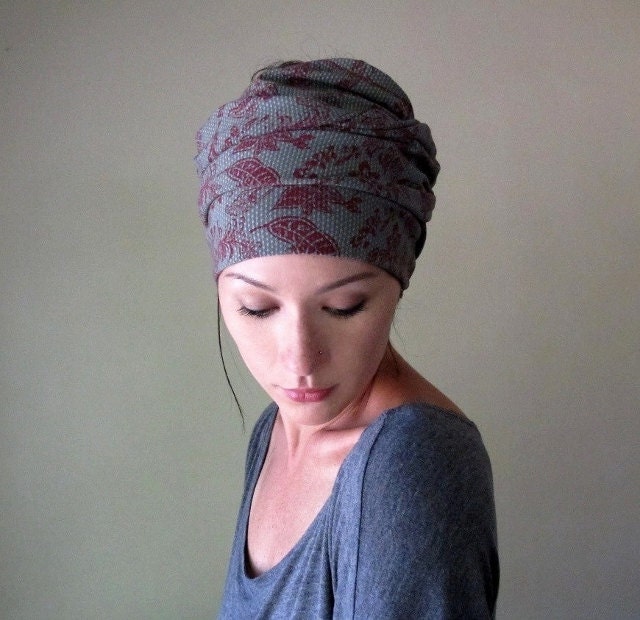 My Victorian Heart Head Scarf - All In One Headband, Turban, Hair Wrap - Womens Neck Bow - Scarf