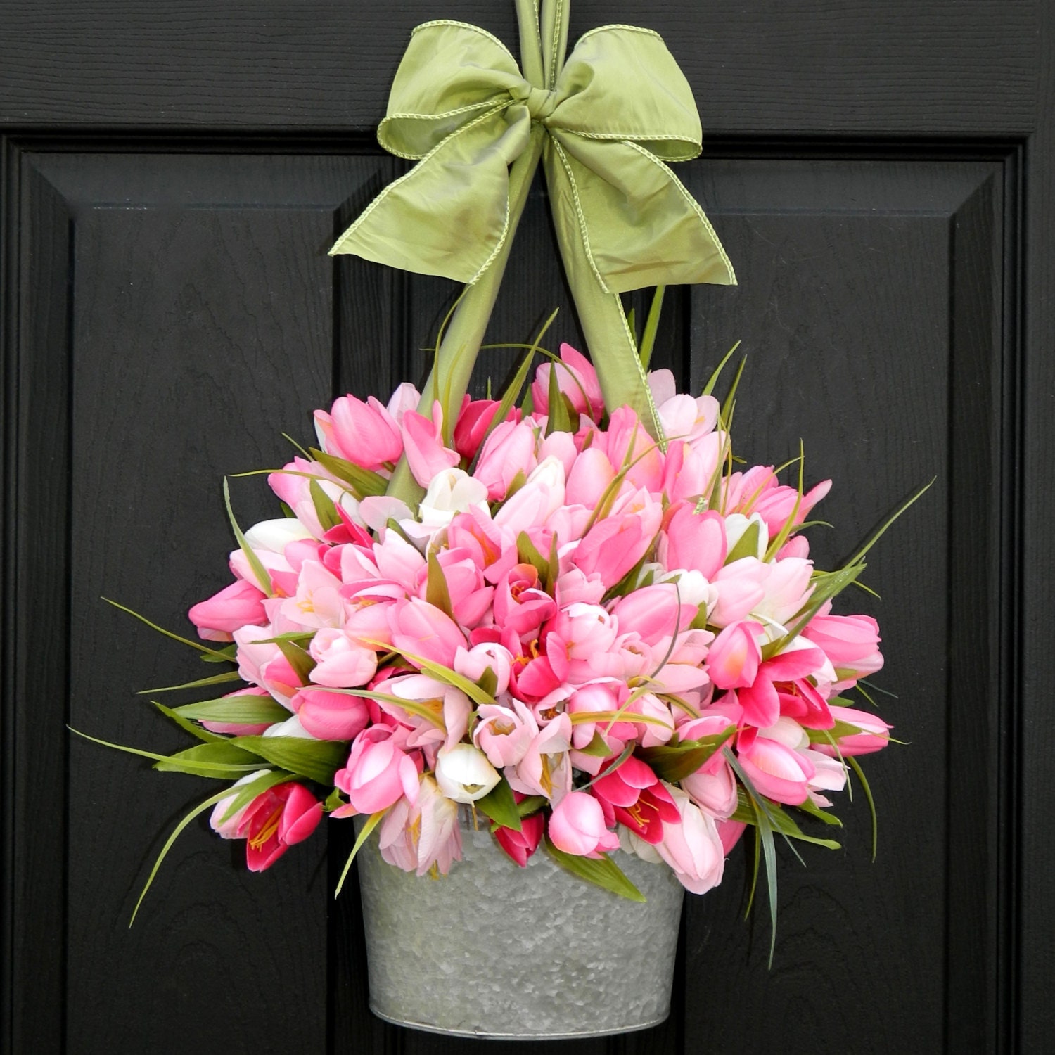 Spring Wreath - Tulip Wreath - Pink Wreath - Easter Wreath
