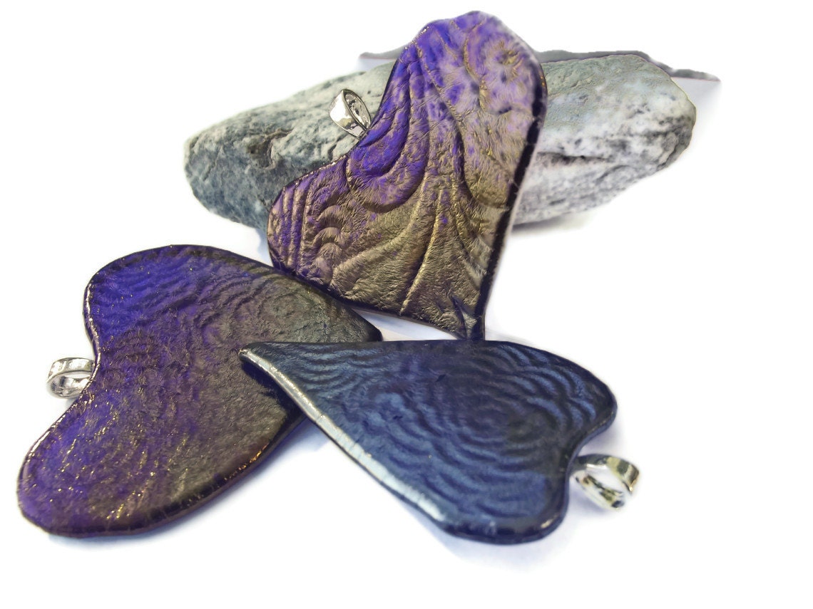 Heart  Ornaments Fused Glass Set of 3  Blue Heart Sun Catchers 145