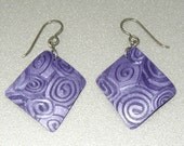 Mica Shift Polymer Clay Earrings in Plum