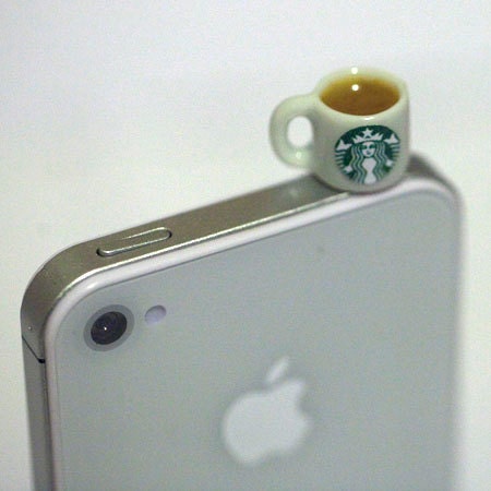 Kawaii STARBUCKS TEA Iphone Earphone Plug/Dust Plug - Cellphone Headphone Handmade Decorations
