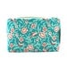 Aqua & Red Bird Makeup Bag / Cosmetic Bag in Retro Swallow Print - Gift for Her , Vintage Bridesmaid Gift, Birthday Gift, Mother's Day