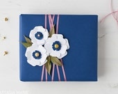 White Anemone - 3D Layered Paper Flower - Gift Wrap