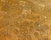 Etched Brass  Sheet, Skulls Sugar Skulls, 4x6 inches, 24g