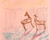 Deer No 1 - Abstract Silkscreen Print - 11x14