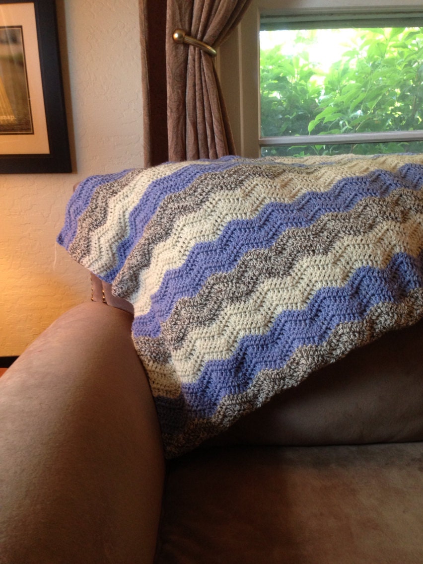 Wool ripple afghan