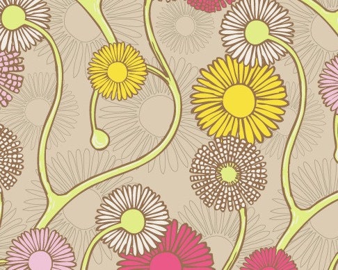 Naturella - Night Glowing Daisies from Art Gallery Fabrics - 1 yard