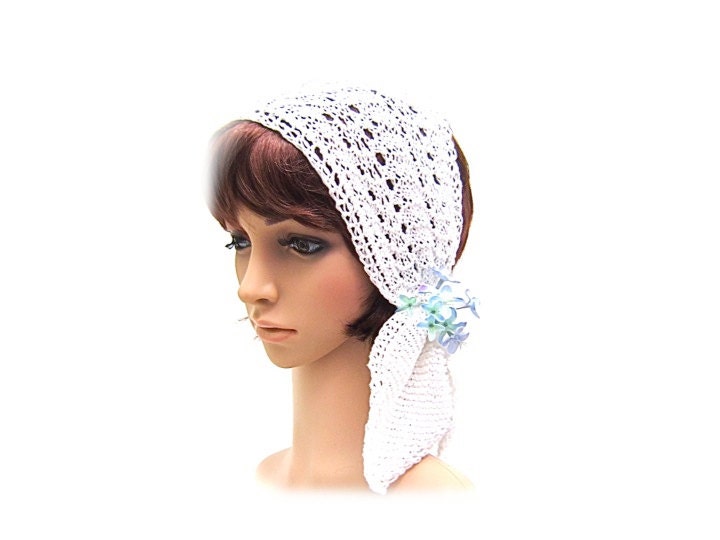 Scarf Headband Head Wrap White Grace Lace Bridal Wedding Prom Bridesmaids Retro Boho MADE TO ORDER