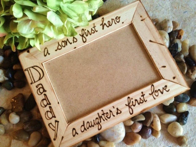 Gift for Dad A Daughter's First Love and A Son's First Hero Holds a Standard 4 x 6 Photo