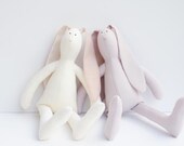 Easter bunny rabbit two stuffed rabbits hare couple bunnies family child friendly toy plush bunny doll softie  Easter birthday gift