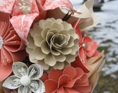 Custom Paper Flower Wedding Bouquets. You Pick The Colors, Papers, Books, Etc.  Anything Is Possible. CUSTOM ORDERS WELCOME