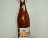 Parkbrau Spezial beer bottle-vintage brown glass bottle-ceramic top-German beer-collectible bottle.