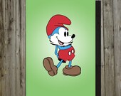 Mickey Mouse x Papa Smurf Mashup geekery poster minimalist art movie poster print art poster print 11x17