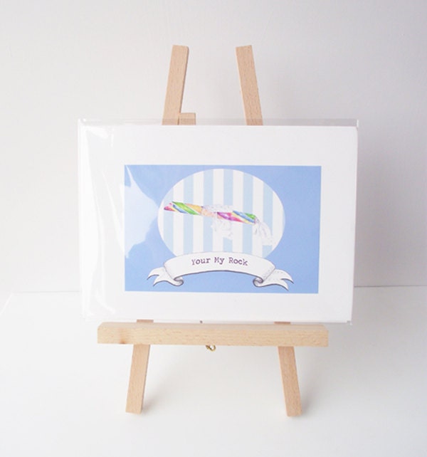 Your my rock 8 x 6" illustrated wall art