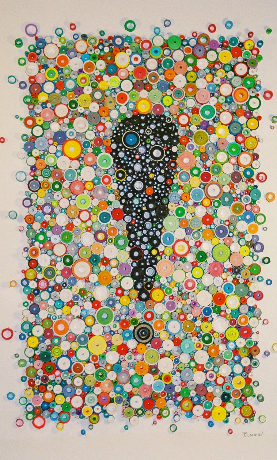 Original 3-Dimensional paper fine art, rolled paper art, exclamation point