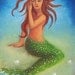 ATC/ACEO Oil painting "Contemplating Mermaid"