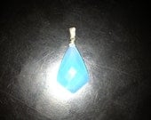 Sky Blue Chalcedony Kite Pendant Sterling Silver a