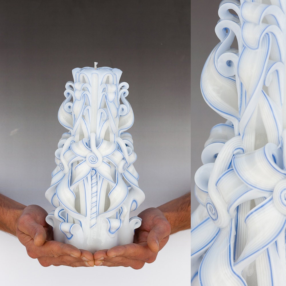 Unity candle - Large candle -  Carved candle - Wedding candle