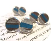 Multiple Pairs of White and Blue Earrings for Wedding Party or Group of Friends, leather earrings