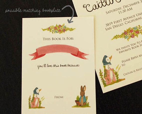 Beatrix Potter Inspired Bookplate Digital Download