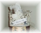 Romantic Shabby Chic Bridal Shower  Bachelorette Party Chicken Wire Crown