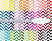 Chevron Digital Scrapbook Paper Pack  --  Rainbow Chevron Large --  12x12 and 8.5x11  -  INSTANT DOWNLOAD