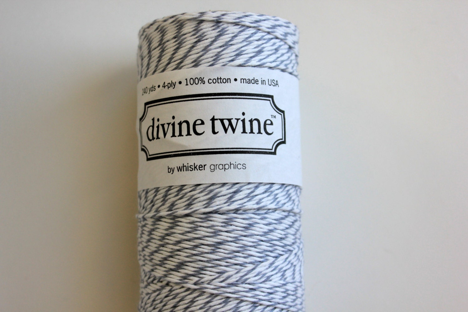 Divine Twine - 20 yards of Gray and White - Oyster Baker's Twine
