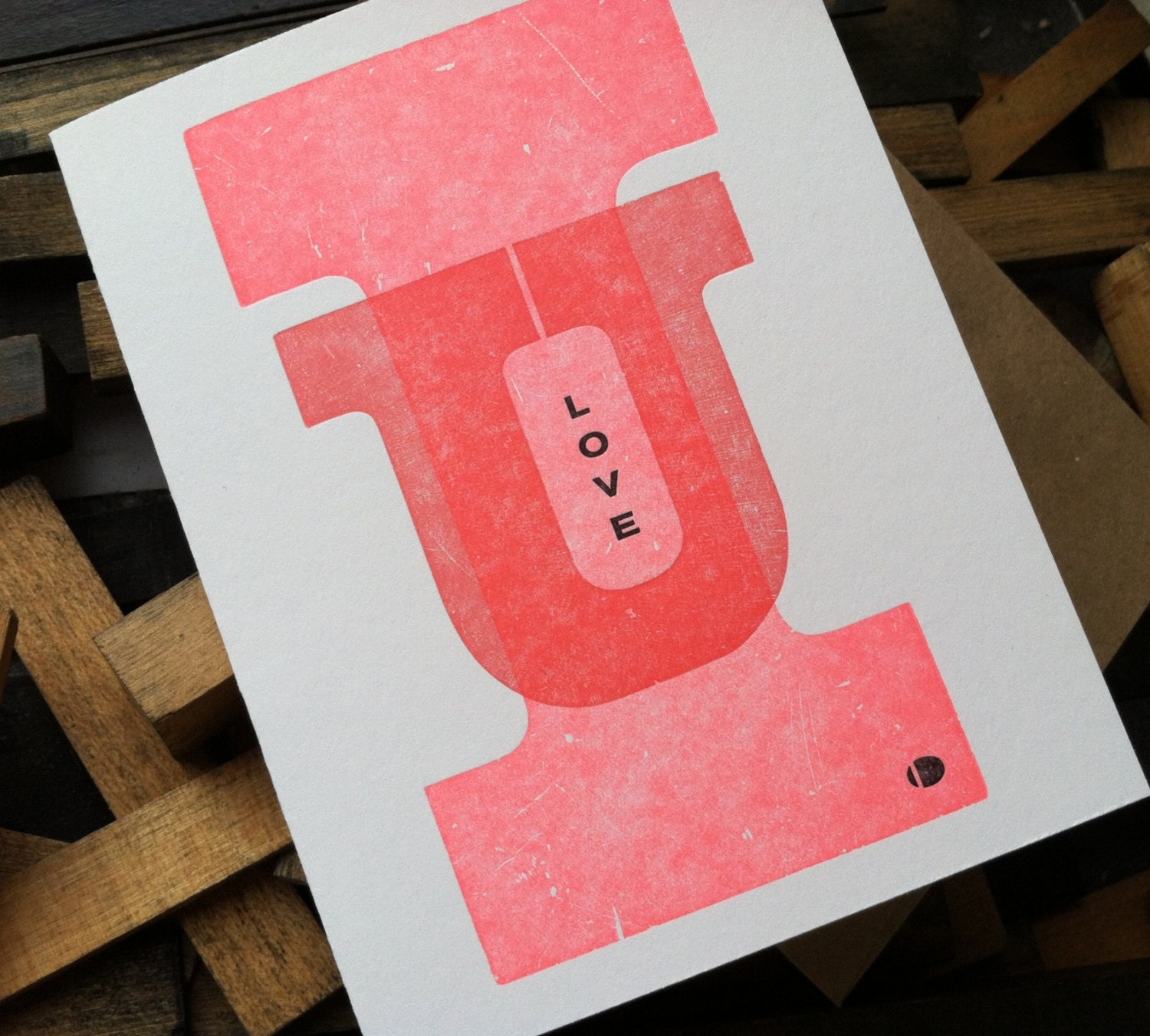 I love you card - letterpress card - valentine cards
