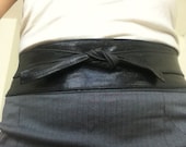 Black Australian Lamb Leather. Versatile Leather Wrap Belt
