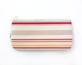 Striped Zipper Pouch, Bags and Purses, Cotton, Color