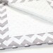 Minky Baby Blanket - Riley Blake Medium Chevron in Gray with White Minky (30 X 32) - Personalization Available