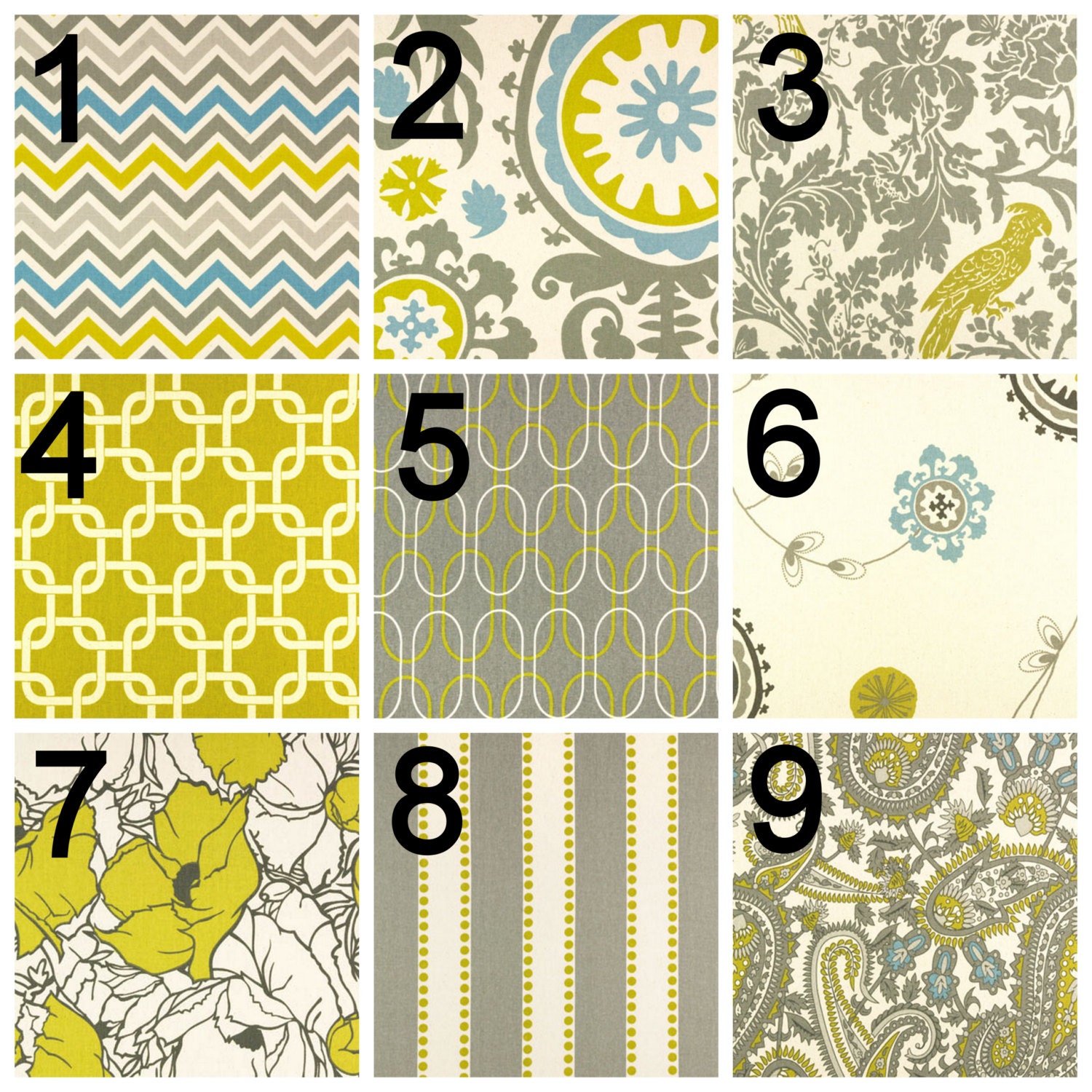 Modern Curtains- Pair of Drapery Panels- Premier Prints Summerland Citrine Curtains- 50x63 inch Drapes- You Choose Fabric