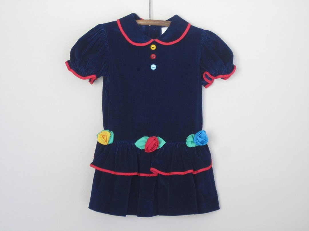 vintage girls corduroy dress 2T 3T
