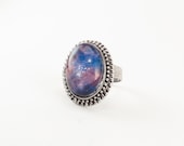 Nebula Galaxy Ring, Cosmic Jewelry, Adjustable Ring .