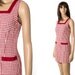 Vintage mini frock size XS x-small.  Red and white gingham print day dress
