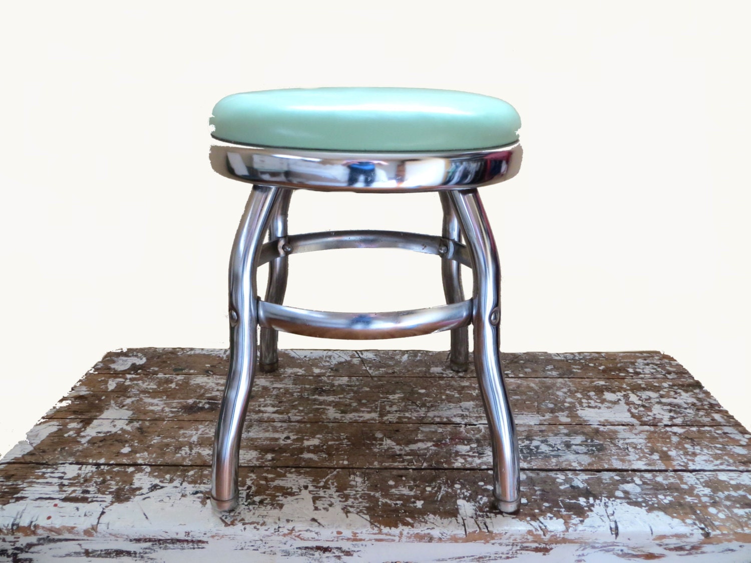 Chrome Stool Jadeite Chrome Stool Mid Century Furniture Foot Stool Step Stool