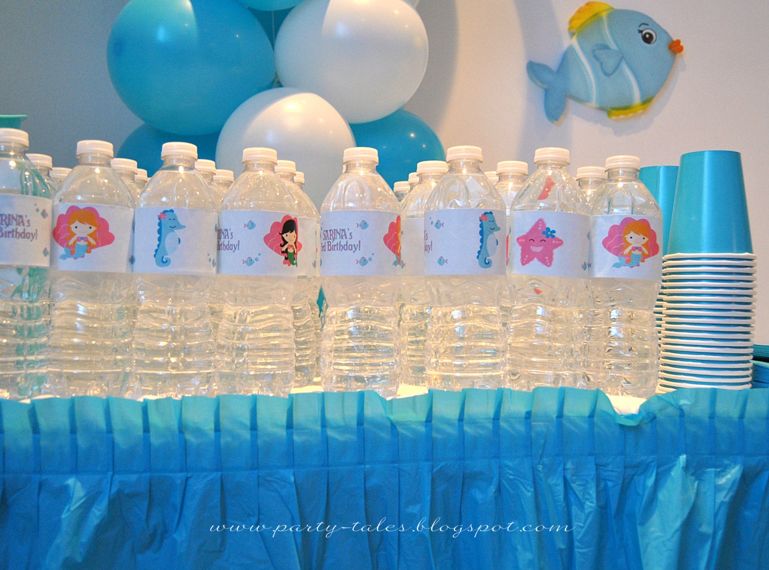 UNDER THE SEA Mermaid Party Girl Birthday Water Bottle Labels Personalized - As Seen on Hostess with the Mostess Il_570xn