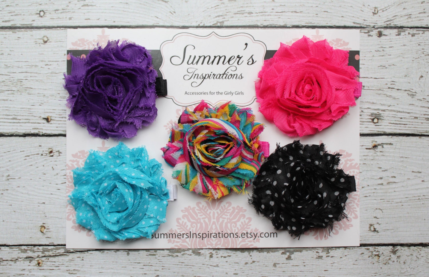 Hair clip - Shabby Clip - Toddler Clips - Flower Clips