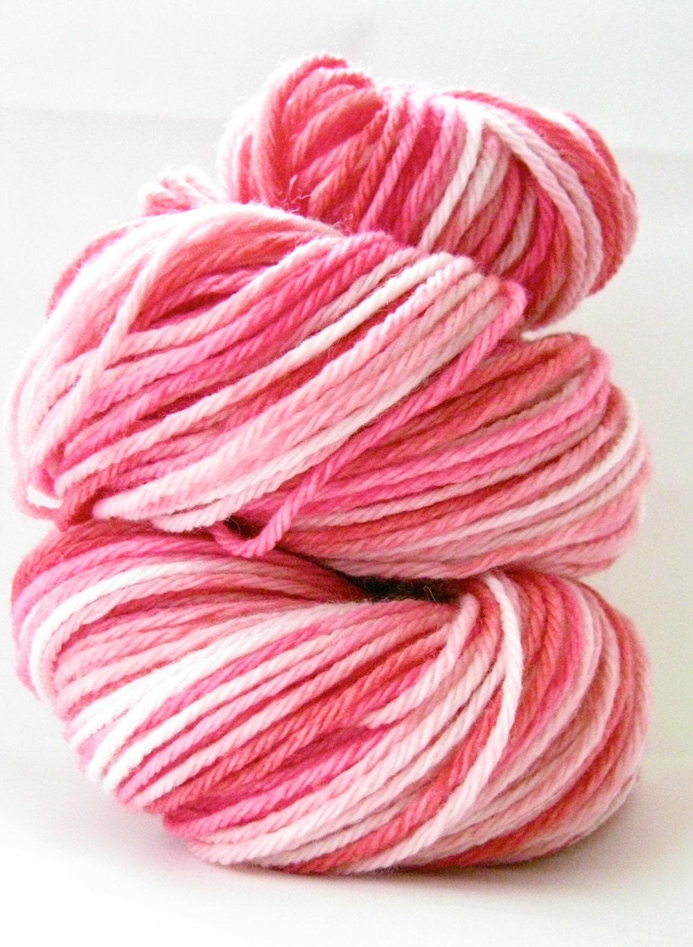 Hand Dyed Yarn - Merino, Worsted Yarn in Cherry Blossom - Preorder.