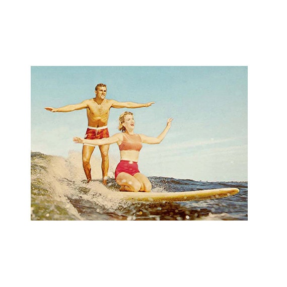 Original Vintage 1960's Surf FRIDGE MAGNET made from Sustainable Wood into a Magnet - "Liven up your fridge"