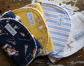 Burp Cloths - Baby Boy - Children at Play - Rocketships, Paper Airplanes, Stripe, and Flying Planes - Micheal Miller
