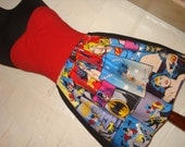 Plus Size Ladies of DC Comics Mini Skirt with Wonder Woman, Batgirl and Supergirl-  High Waisted Ladies - Handmade Ready to ship
