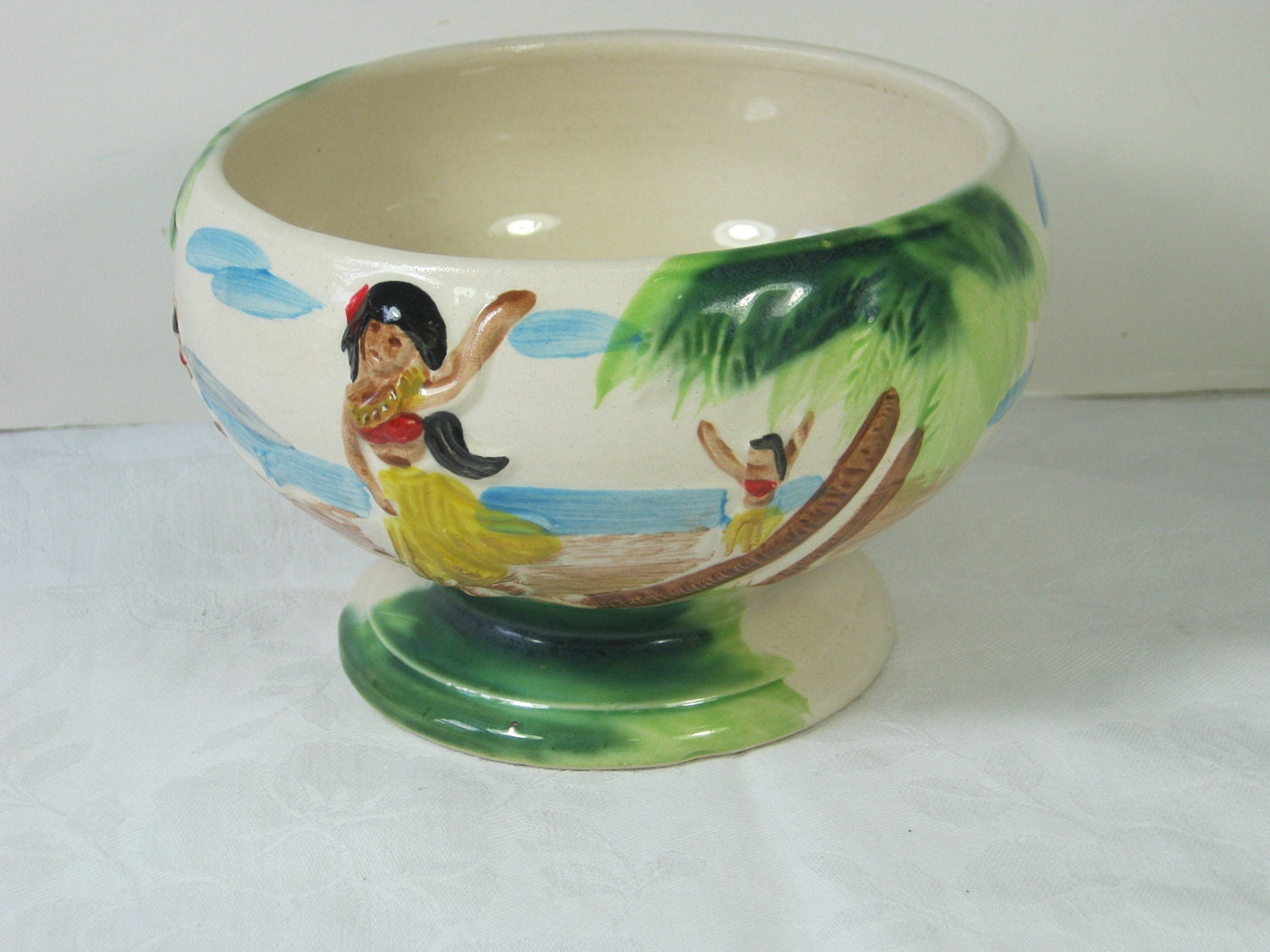 Vintage TIKI MUG Otagari Hula Girl Bowl Hawaii OMC Japan