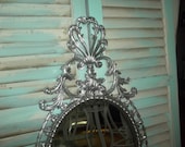 Metallic silver wall BLING, decorative Baroque Burwood  Shabby Cottage chic, Victorian, Paris chic boudoir Mirror or chalkboard
