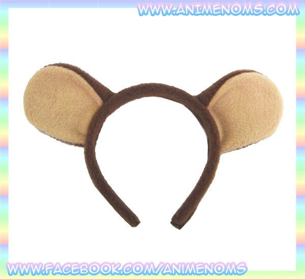 Brown Teddy Bear Headband - 1/2" Flexible Band AntiPill Fleece Tan Child Teen Adult Geek Summer Cute Kawaii Anime Cosplay Animal