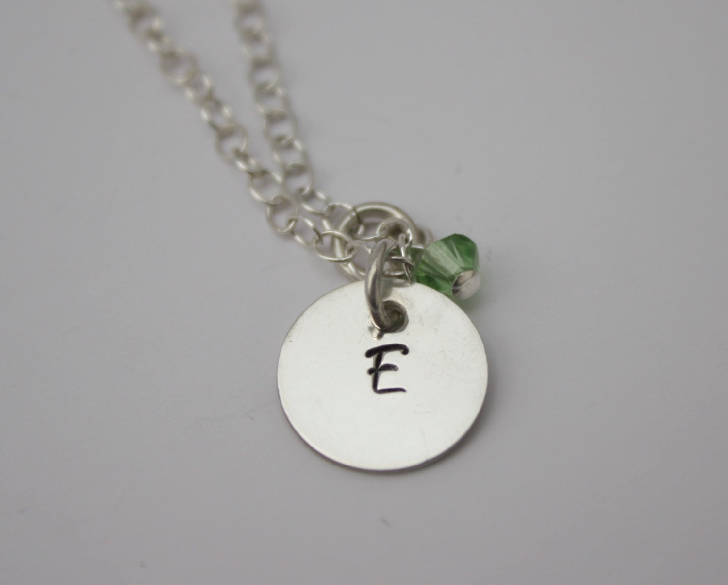 Initial Necklace with Personalized Birthstone, Mom New Baby Necklace