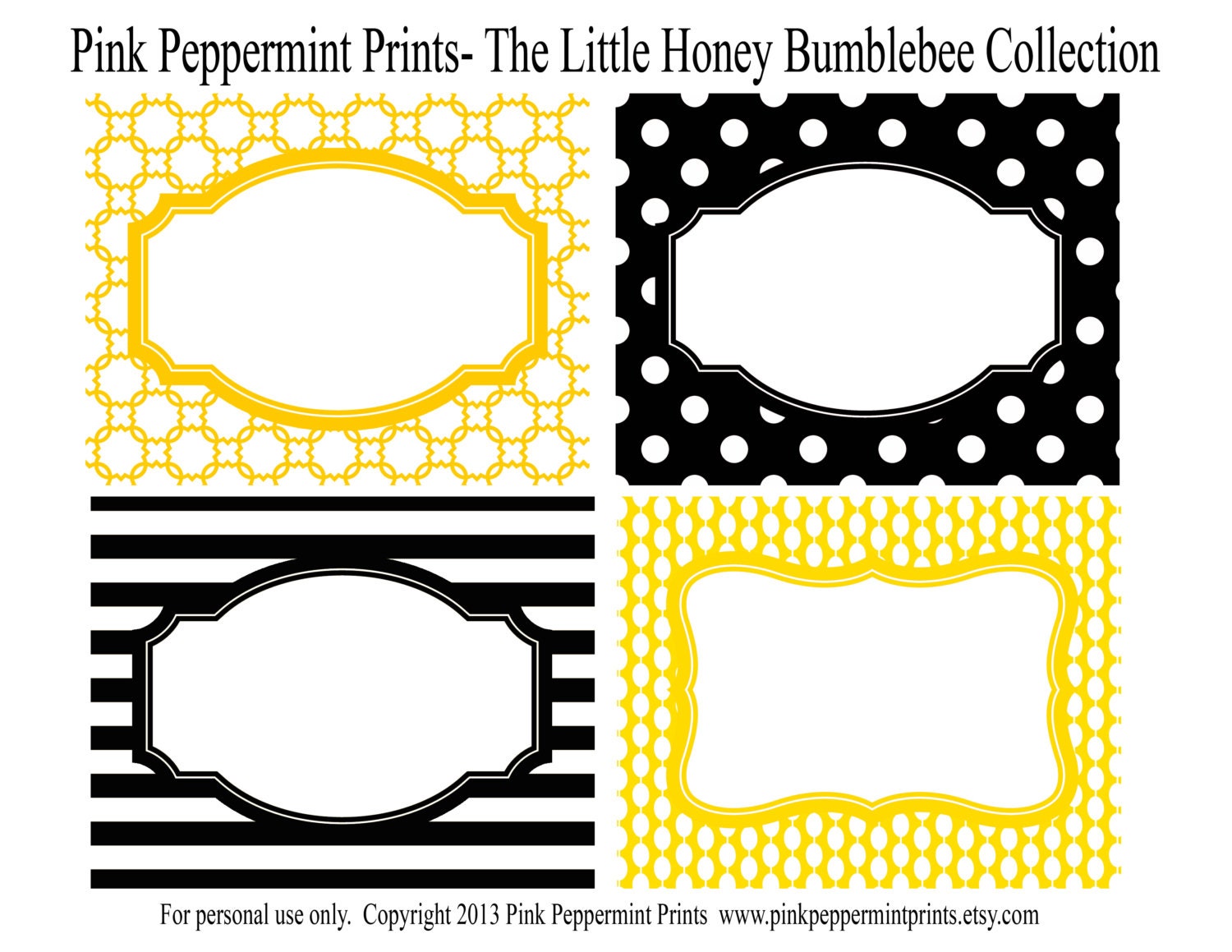 NEW INSTANT DOWNLOAD Printable Party Food Labels- The Little Honey Happy Birthday/Baby Shower Collection