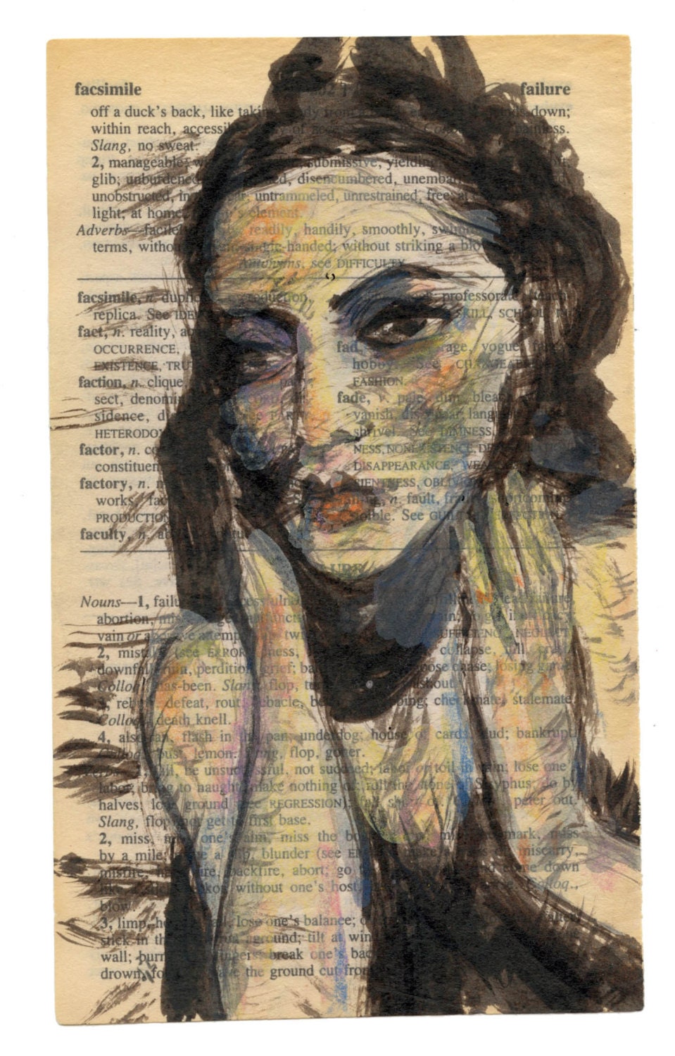 failure, an original painting on paper in watercolour and ink